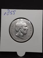 1 gulden 1855 Koning Willem III, 1 gulden, Koning Willem III, Zilver, Ophalen of Verzenden