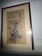 Potloodtekeniing in de stijl van Anton Pieck, Antiek en Kunst, Ophalen of Verzenden