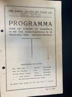 Concert programma 1942 'Stem des volks', Verzenden, Gebruikt, Boek, Tijdschrift of Artikel