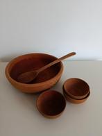 Keuken | Pinda schaaltjes hout vintage schaal kom, Ophalen of Verzenden, Gebruikt, Rond, Hout