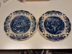 2 HandbeschilderdeDelfts Blauw borden Regina Gouda nr. 420, Antiek en Kunst, Ophalen of Verzenden