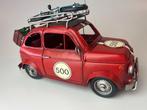 Retro Fiat 500-look in het Rood fietsje op dak, Huis en Inrichting, Nieuw, Ophalen of Verzenden