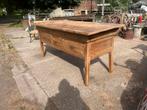 Antieke eikenhouten werktafel kookeiland of badkamermeubel, Antiek en Kunst, Curiosa en Brocante, Ophalen