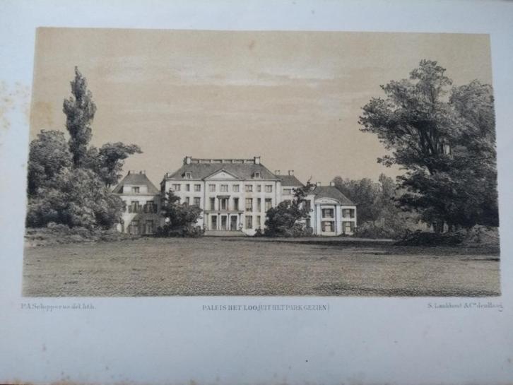 130 /Apeldoorn Paleis het Loo Foto Litho 1887, Antiek en Kunst, Kunst | Litho's en Zeefdrukken, Ophalen of Verzenden