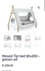 Woood Tipi Bed + Logeerbed & Matrassen, Ophalen, Gebruikt, 70 tot 85 cm, Lattenbodem
