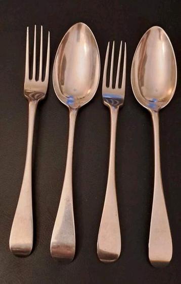 2 zilveren lepels 2 vorken Vrijman Amsterdam 2e geh. antiek  beschikbaar voor biedingen