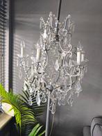 Elegante staande kroonluchter met glazen details, Gebruikt, Klassiek, Ophalen of Verzenden, Glas