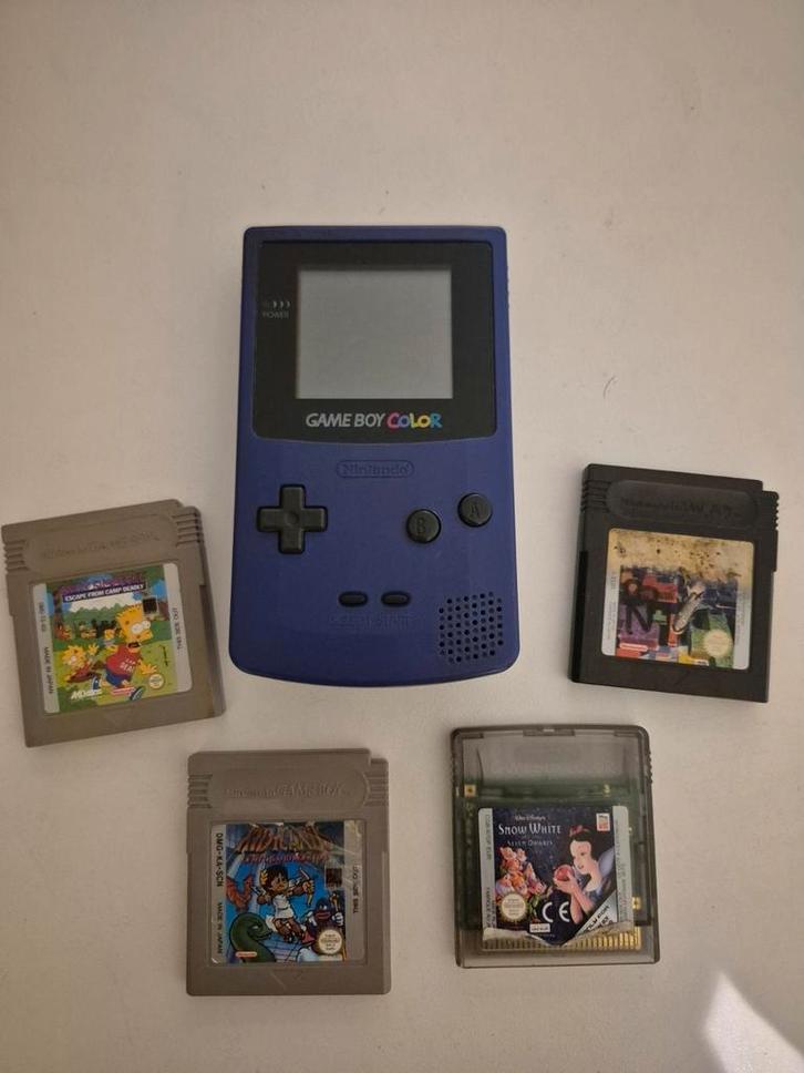 Nintendo gameboy color met games, Spelcomputers en Games, Spelcomputers | Nintendo Game Boy, Zo goed als nieuw, Game Boy Color