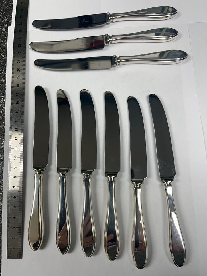 Kempen & Begeer Puntfilet kleine messen - Verzilverd, Antiek en Kunst, Antiek | Bestek, Ophalen of Verzenden