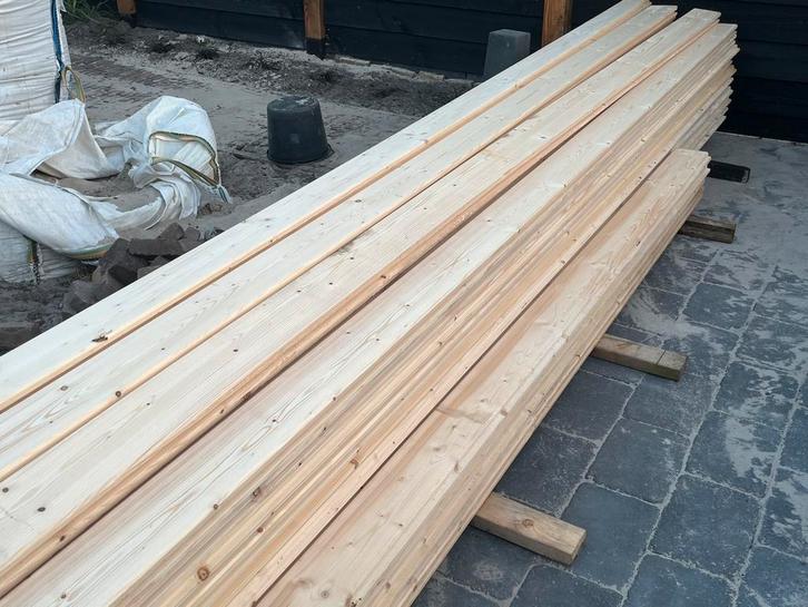 Blokhut profielen nieuw rest partij, Tuin en Terras, Palen, Balken en Planken, Zo goed als nieuw, Planken, 250 cm of meer, Ophalen