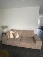 Beige/bruine 2-2,5 zits bankstel met krab schade, Ophalen, Gebruikt, Tweepersoons, 75 tot 100 cm