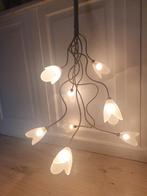Moderne kroonluchter melkglas kapjes, Huis en Inrichting, Lampen | Kroonluchters, Onbekend, Ophalen of Verzenden, Zo goed als nieuw