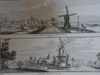 Twee kopergravures Leerdam, Asperen 1750, Hendrik Spilman, Antiek en Kunst, Verzenden