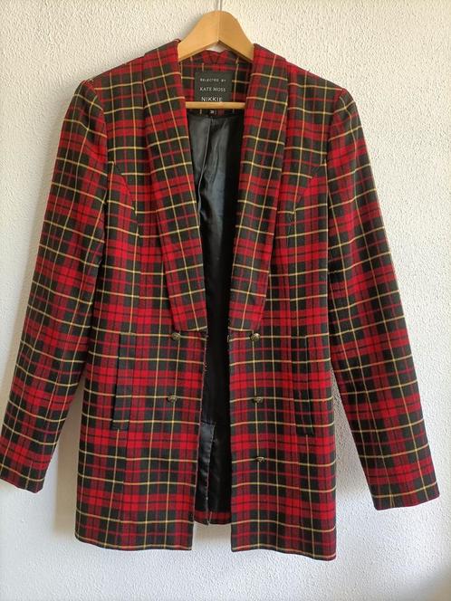 Lang jasje Nikkie selected by Kate Moss 36 roodzwart geblokt, Kleding | Dames, Jasjes, Kostuums en Pakken, Gedragen, Jasje, Maat 36 (S)