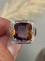 Prachtige zilveren ring met een natuurlijke ametrien, Sieraden, Tassen en Uiterlijk, Ophalen of Verzenden, Zo goed als nieuw, 17 tot 18