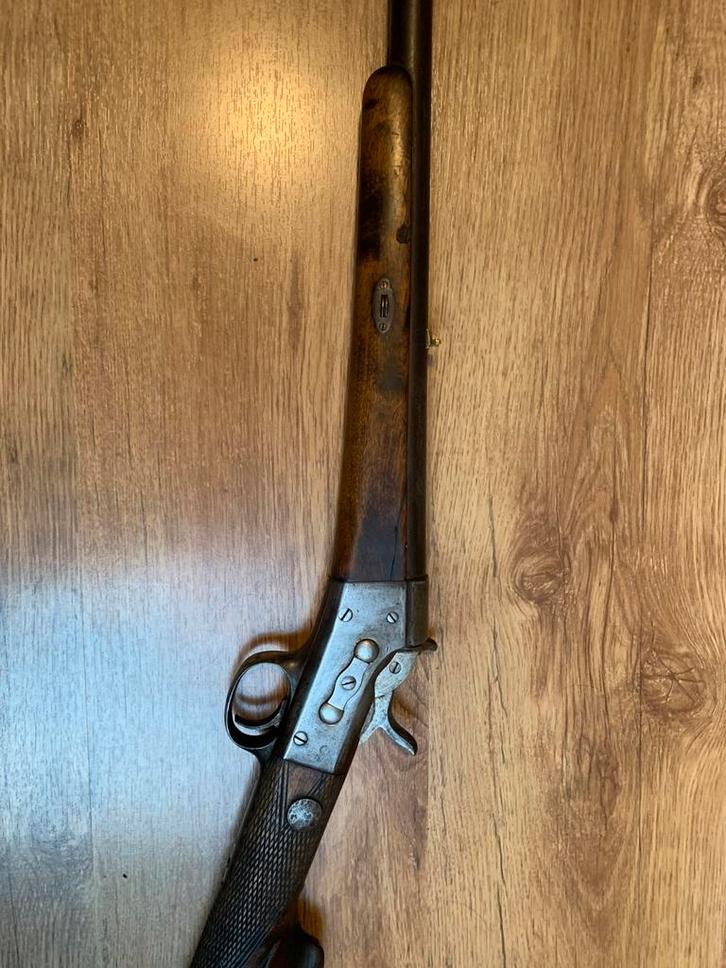 Zeer mooi geweer Rolling Block vrijgesteld pistool revolver, Verzamelen, Militaria | Algemeen, Overige soorten, Overige typen