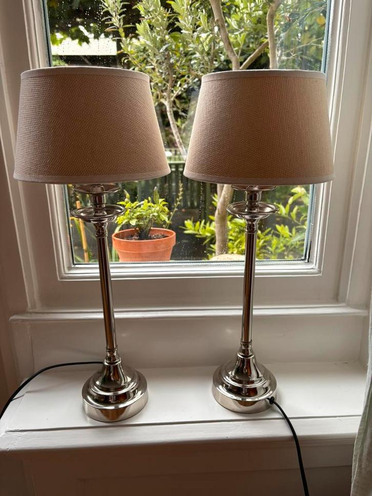 Lifestyle Home Collection Lampen Zilver - 49cm, Huis en Inrichting, Lampen | Tafellampen, Zo goed als nieuw, Minder dan 50 cm