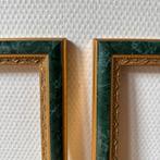 2 Klassieke Empire Stijl Lijstjes, Goud, Groen, Fotolijstjes, Huis en Inrichting, Woonaccessoires | Lijsten, Minder dan 50 cm