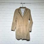 Vintage Jas Maat 38 Beige Suède Leer Trenchcoat, Maat 38/40 (M), Verzenden, Beige, Vintage