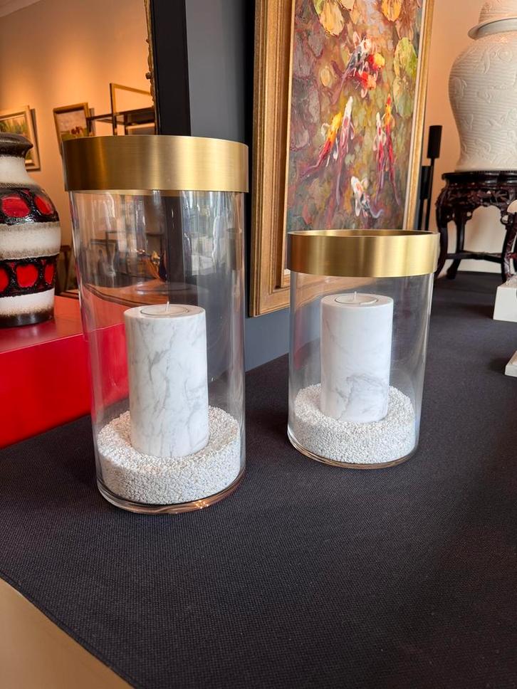 Eichholtz hurricane Vertex S&L en Tealight holder tobor, Huis en Inrichting, Woonaccessoires | Stolpen, Zo goed als nieuw, Ophalen