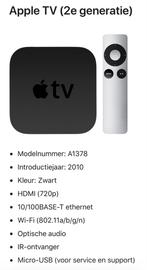 Apple TV 2e Generatie, Audio, Tv en Foto, Mediaspelers, Ophalen of Verzenden, Gebruikt, HDMI, Zonder harde schijf