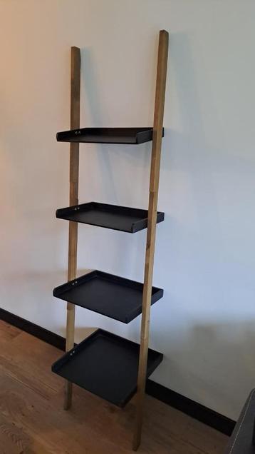 Ladderrek 165 cm – hout/zwart beschikbaar voor biedingen
