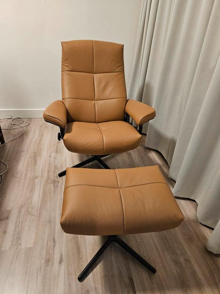 Stressless Relaxfauteuil met Voetenbank, Huis en Inrichting, Fauteuils, Zo goed als nieuw, Leer, 75 tot 100 cm, 75 tot 100 cm