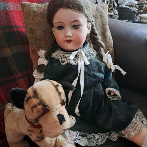 STEIFF BULLY FRANSE BULLDOG 50/60 ER JAREN met BUTTON, Antiek en Kunst, Antiek | Speelgoed, Verzenden