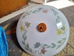 Retro plafondlamp, Huis en Inrichting, Lampen | Plafondlampen, Ophalen, Gebruikt, Glas, Plafonierre