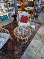 Vintage bamboo set 2 stoelen met bijpassende salontafel, Antiek en Kunst, Ophalen of Verzenden