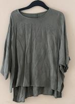 Tuniek 1 maat khaki groen bloemen, Verzenden, Zo goed als nieuw, Groen