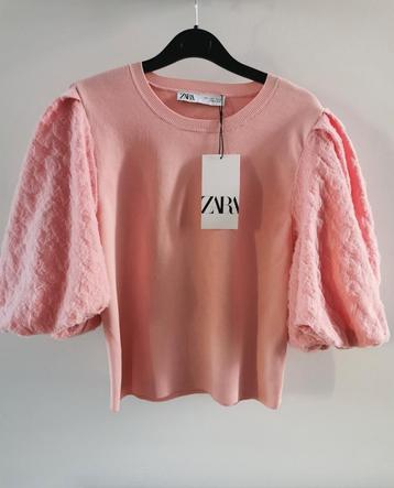ZARA tricot top met ballonmouwen mt. M beschikbaar voor biedingen