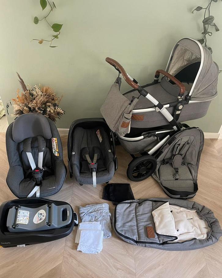 Joolz Stone Grey Day 3-in-1 met accessoires en isofix, Kinderen en Baby's, Kinderwagens en Combinaties, Gebruikt, Kinderwagen