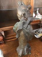 Gesigneerd Legering Vrouwenbuste Beeld, Ophalen