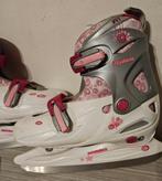 Nijdam schaatsen roze wit verstelbaar maat 34 - 37, Ophalen of Verzenden, Zo goed als nieuw, IJshockeyschaatsen, Nijdam