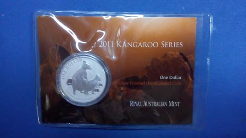 1 oz Zilver Kangaroo munt (RAM) 2011 in blister Australië, Postzegels en Munten, Edelmetalen en Baren, Zilver, Ophalen of Verzenden