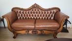 2x 2 pers. Barok lederen bank, Huis en Inrichting, Banken | Sofa's en Chaises Longues, Ophalen, Zo goed als nieuw, 75 tot 100 cm