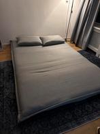 Grijze futon matras met kussens, 90 cm, Eenpersoons, Ophalen of Verzenden, Zo goed als nieuw