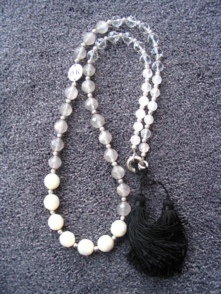 DYRBERG/KERN ketting witte transparante kralen – BOHO STYLE, Sieraden, Tassen en Uiterlijk, Kettingen, Zo goed als nieuw, Overige materialen