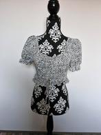 Shein Croptop Zwart/Wit - Maat L, Kleding | Dames, Tops, Verzenden, Zwart, Maat 42/44 (L), Korte mouw