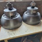 2 Industriële oude ronde fabriekslampen hanglampen, Ophalen
