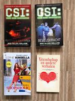 Vier boeken, 2x CSI, 1x Shopaholic en gebundelde verhalen, Gelezen, Ophalen of Verzenden