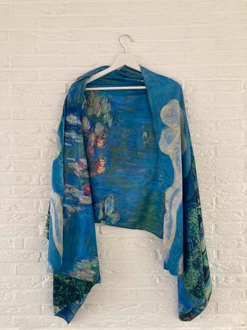 Prachtige SJAAL Stola shawl met mooie kunst ‘Monet’ print, Kleding | Dames, Mutsen, Sjaals en Handschoenen, Zo goed als nieuw