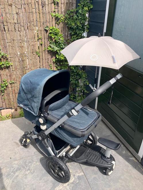Bugaboo Cameleon 3 denim met achterzitje + extra’s, Kinderen en Baby's, Kinderwagens en Combinaties, Gebruikt, Combiwagen, Bugaboo