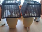 2x Tafellamp geel, Huis en Inrichting, Lampen | Tafellampen, Ophalen of Verzenden, Gebruikt, Glas, Minder dan 50 cm