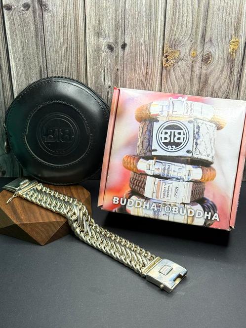 “EDWIN XL” buddha to buddha 24,5cm maat: F+, G “GEPOLIJST”, Sieraden, Tassen en Uiterlijk, Armbanden, Zo goed als nieuw, Zilver