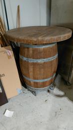 Bartafel van wijnvat met eikenblad op wieltjes, Ophalen of Verzenden, Gebruikt