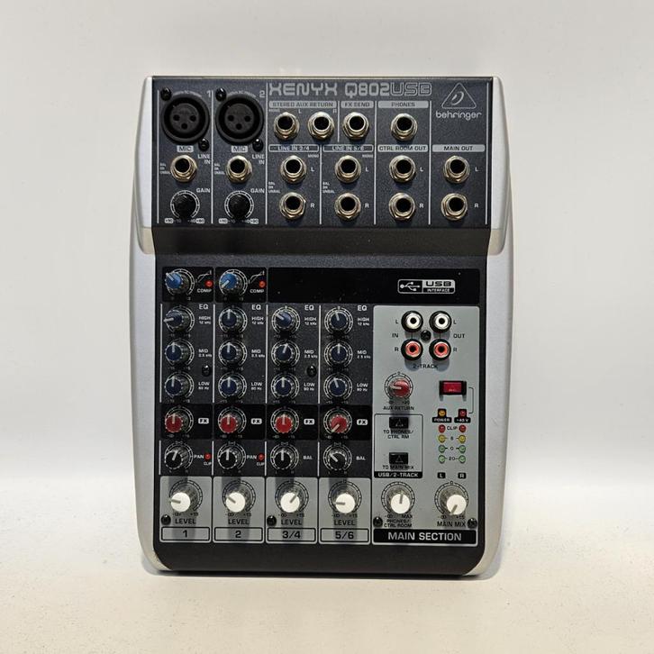 Behringer XENYX Q802USB analoog mengpaneel | nwpr 129 euro, Muziek en Instrumenten, Mengpanelen, Gebruikt