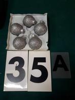 35/a kerstballen zilver glitter 5 stuks kunststof, Diversen, Kerst, Ophalen of Verzenden, 'T Olde Gre-j, Info@toldegrej.nl, Endepoelstraat 20f Didam