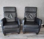 Set lederen fauteuils, Huis en Inrichting, Ophalen, Zo goed als nieuw, 50 tot 75 cm, Leer